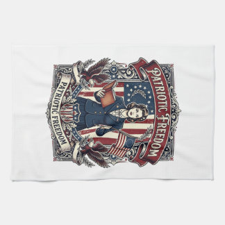 Patriotic Teacher Vector Graphic Tee_1 Tea Towel
