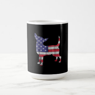 Patriotic Teacup Chihuahua American Flag Embroider Coffee Mug