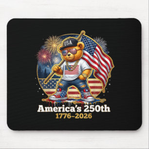 Patriotic Teddy Bear Aamericas 250th Anniversary Mouse Pad