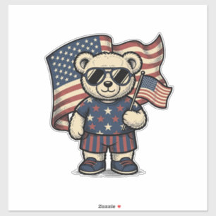 Patriotic Teddy Bear Vintage Engraving Shirt Desig