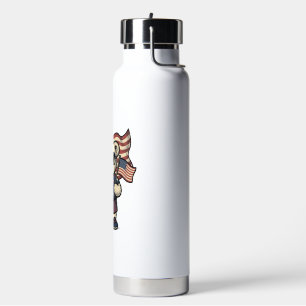 Patriotic Teddy Bear Vintage Engraving Shirt Desig Water Bottle