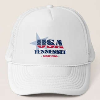 Patriotic Tennessee Typography Trucker Hat