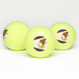 Patriotic Tennis Ball with Flag of American Samoa