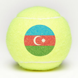 Patriotic Tennis Ball with Flag of Azerbaijan
