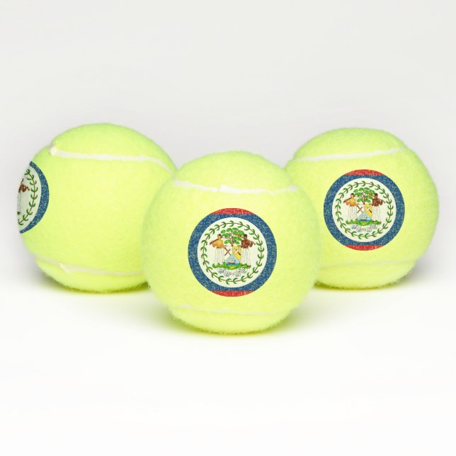Patriotic Tennis Ball with Flag of Belise (Multi)