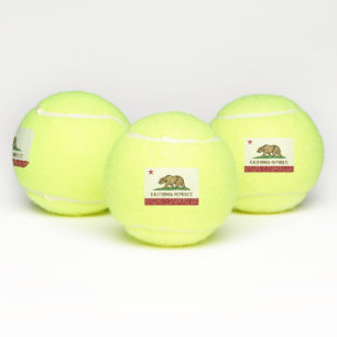 Patriotic Tennis Ball with Flag of California, USA