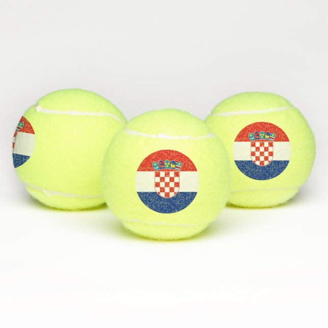 Patriotic Tennis Ball with Flag of Croatia (Multi)