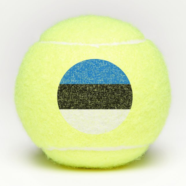 Patriotic Tennis Ball with Flag of Estonia (Front)