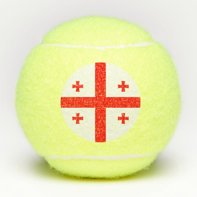 Patriotic Tennis Ball with Flag of Georgia (Front)