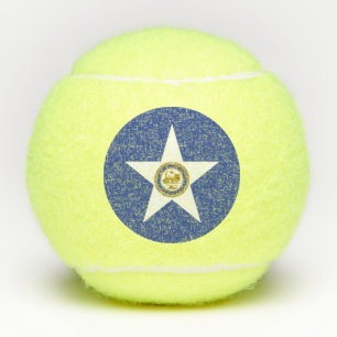 Patriotic Tennis Ball with Flag of Houston