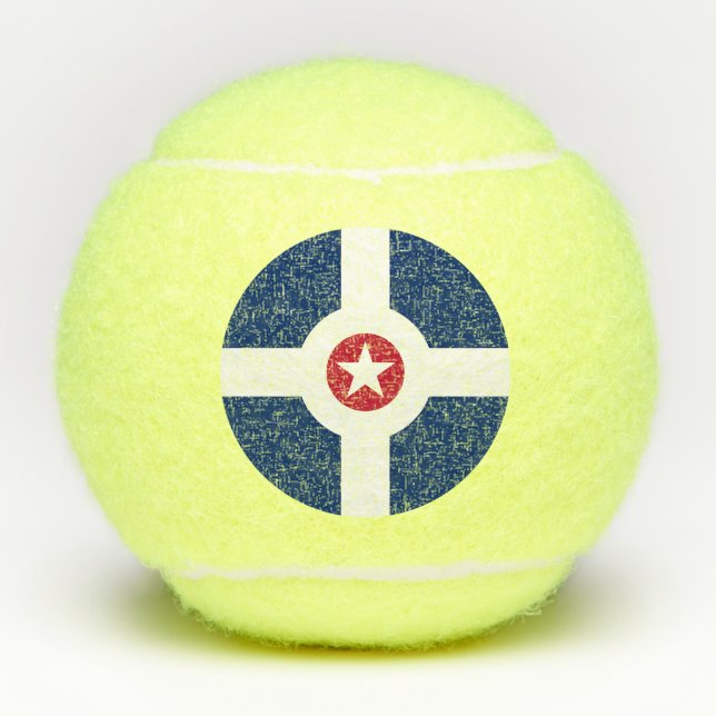 Patriotic Tennis Ball with Flag of Indianapolis (Front)