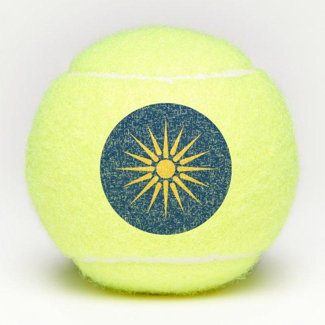 Patriotic Tennis Ball with Flag of Macedonia (Front)