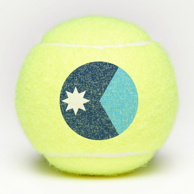 Patriotic Tennis Ball with Flag of Minnesota, USA (Front)