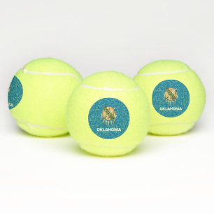 Patriotic Tennis Ball with Flag of Oklahoma, USA