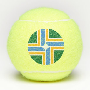 Patriotic Tennis Ball with Flag of Portland, USA