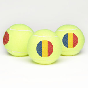 Patriotic Tennis Ball with Flag of Romania
