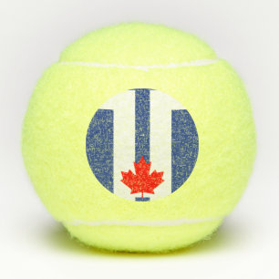 Patriotic Tennis Ball with Flag of Toronto, Canada