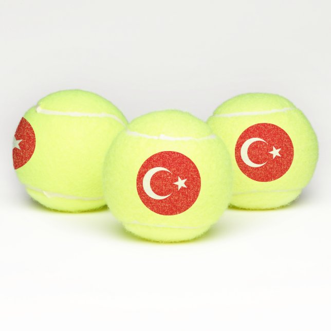 Patriotic Tennis Ball with Flag of Turkey (Multi)