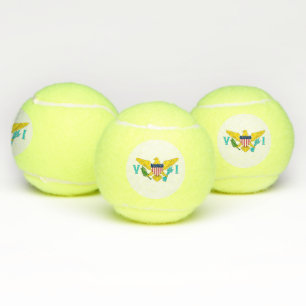 Patriotic Tennis Ball with Flag of Virgin Islands