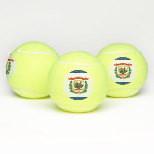 Patriotic Tennis Ball with Flag of West Virginia