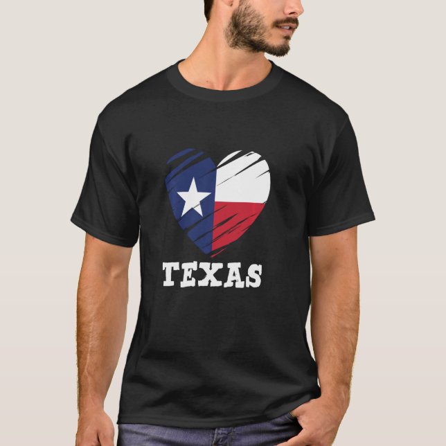 Patriotic Texan Usa  Love Texas T-Shirt (Front)