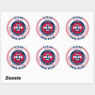 Patriotic Texas Circle Design Sticker