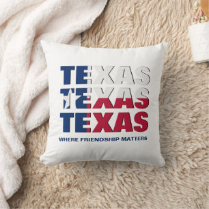 Patriotic TEXAS FLAG Friendship Cushion