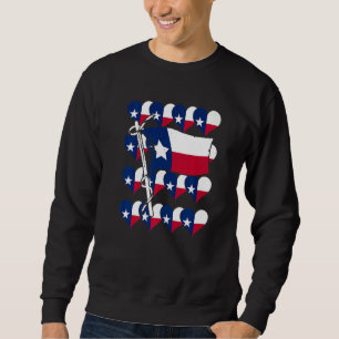 Patriotic Texas Flag Heart Us State Proud Texan Te Sweatshirt