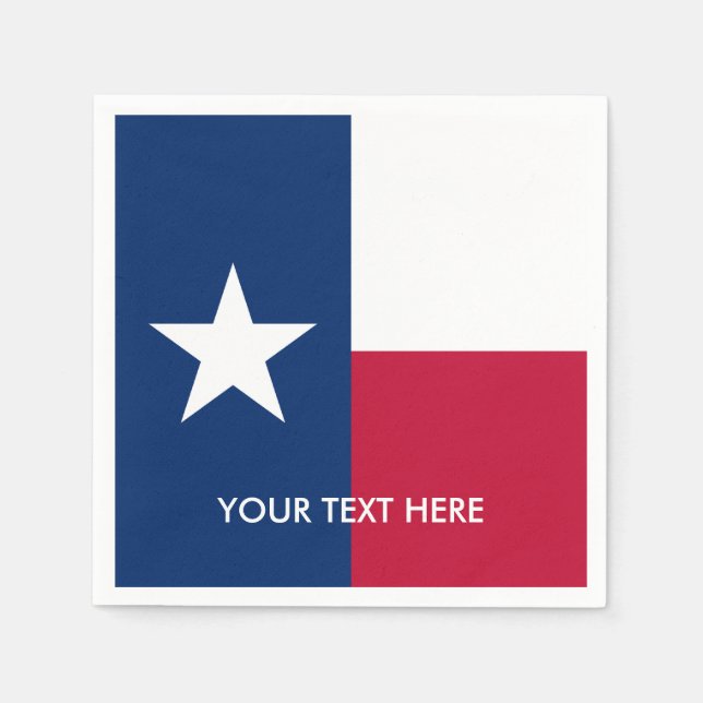 Patriotic Texas state flag custom party napkins (Front)