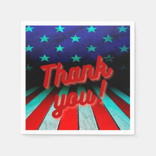 Patriotic Thank you!  Napkin