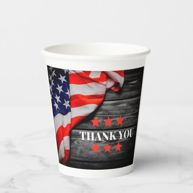 Patriotic Thank you   Paper Cups (Front)