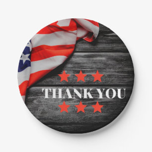 Patriotic Thank you Paper Plate
