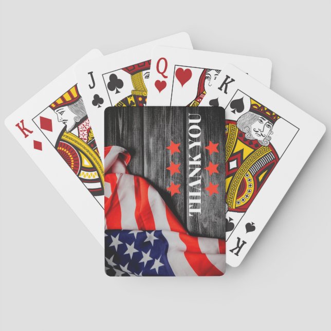 Patriotic Thank you Playing Cards (Back)