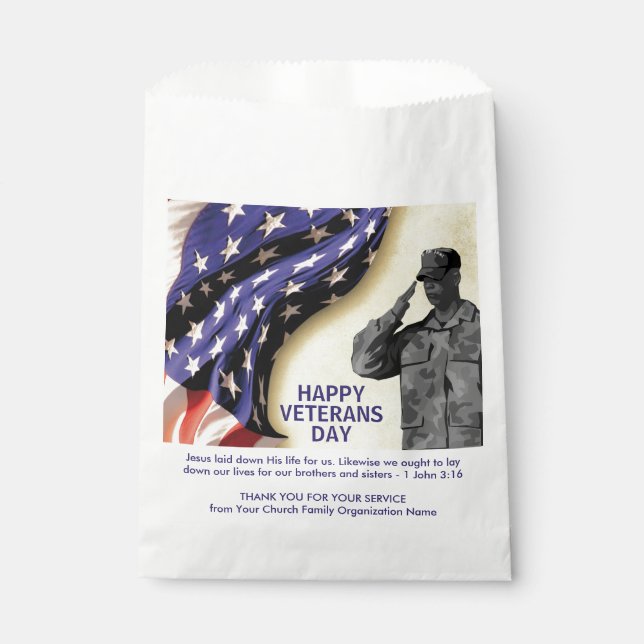 Patriotic Thank You VETERANS DAY Favour Bag (Front)