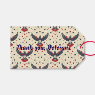 Patriotic Thank You Veterans Eagle Gift Tag