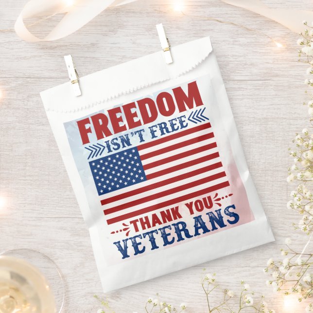 Patriotic Thank You Veterans Freedom Art Favour Ba Bag (Clipped)