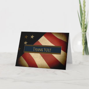 PATRIOTIC - THANK YOU - WEATHERED FLAG CARD