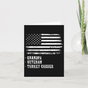 Patriotic Thanksgiving Grandpa Official Turkey Car Card