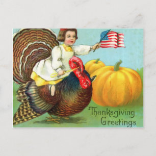 Patriotic Thanksgiving Postcard