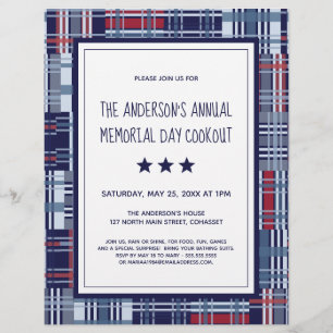 Patriotic Theme Gathering Flyer (Memorial Day etc)
