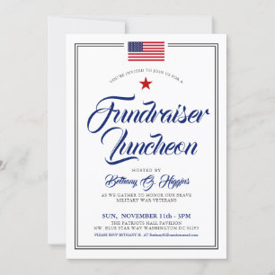 Patriotic Themed  Event American Flag Invitation