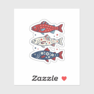 Patriotic Three Fish Vintage Engraving Shirt Desig