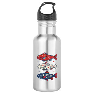 Patriotic Three Fish Vintage Engraving Shirt Desig 532 Ml Water Bottle