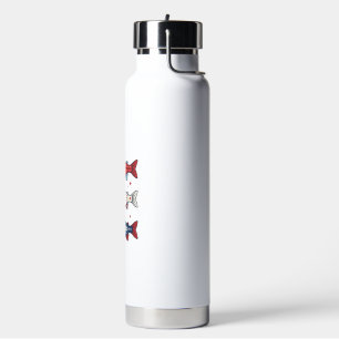 Patriotic Three Fish Vintage Engraving Shirt Desig Water Bottle