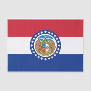 Patriotic tissue paper with flag Missouri, USA