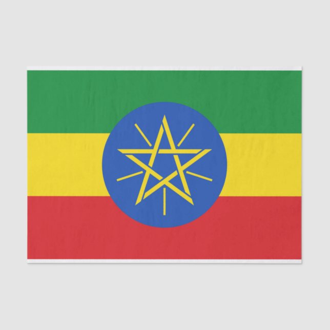 Patriotic tissue paper with flag of Ethiopia (Front)
