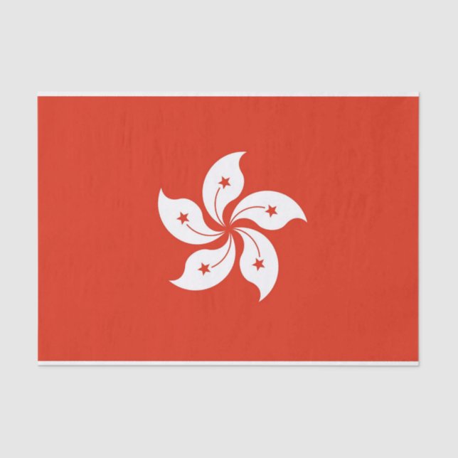 Patriotic tissue paper with flag of Hong Kong (Front)