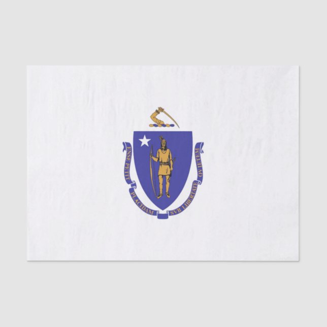 Patriotic tissue paper with flag of Massachusetts (Front)
