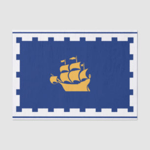 Patriotic tissue paper with flag of Quebec City