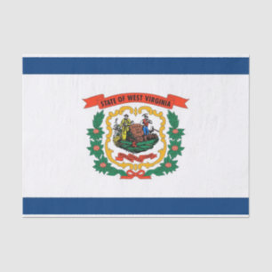 Patriotic tissue paper with flag of West Virginia